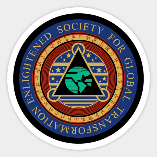 Retro Vintage Enlightened Society for Global Transformation Las Vegas Sticker